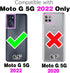 Asuwish Phone Case for Motorola Moto G 5G 2022 Wallet Cover with Tempered Glass Screen Protector and Flower Leather Flip Card Holder Cell Accessories MotoG G5G 2022 XT2213-3 XT2213-2 Women Men Blue