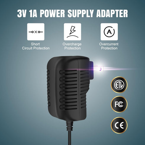 Lenink AC Power Supply Adapter for AAA Battery, Replace 2 AAA Battery, Black