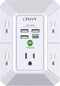 Wall Charger Surge Protector, QINLIANF 5 Outlet Extender with 4 USB Charging Ports for Home Travel Office
