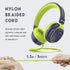 Kids Headphones, Volume Limited 85/96dB Wired Over-Ear/On-Ear Foldable Headset with Mic for School, PC, Tablet (Deep