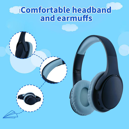 Bluetooth Headphones Over Ear, Noise Isolation Wireless Headphone for Teenager Adult Children for Home Travel