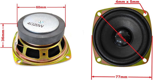 Gikfun 3 4Ohm 20W (Pack 2pcs) EK2173 Full Range Audio Speaker Stereo Woofer Loudspeaker for Arduino Replacement DIY