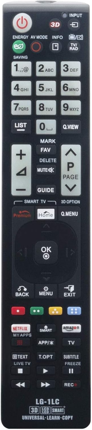 New LG-1LC Universal Remote Control for LG TV, Compatible with All LG LCD LED 3D HDTV Smart TVs