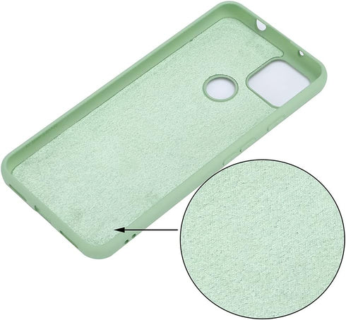 Cute Case for Pixel 5a - Green Silicone Cover for 5a 5G, Soft Rubber Gel Case with Lanyard, Girly Phone Case Women Case