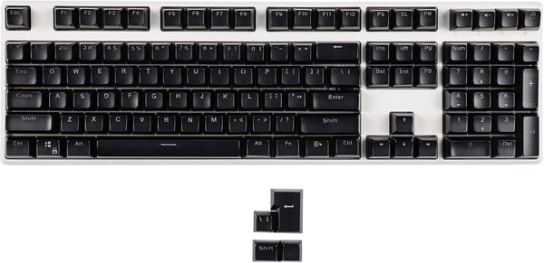YMDK 104 Key SA Profile ANSI ISO Double Shot Keycaps for Standard MX 104 87 61 Keyboard (Black)