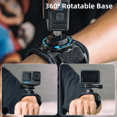 SUREWO Wrist Strap Mount Compatible with GoPro Hero 12/11/10/9/8/7//6/5 Black,DJI Osmo Action 4/3,Insta 360 ONE R,AKASO/Campark and More