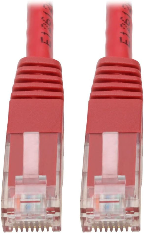 Tripp Lite Cat6 Cat5e Gigabit Molded Patch Cable RJ45 M/M 550MHz Red 5ft