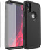 iPhone XR Case - Heavy Duty 3-Layers Shockproof & Dropproof Cover with Tempered Glass Protector (Black) 6.1 Inch