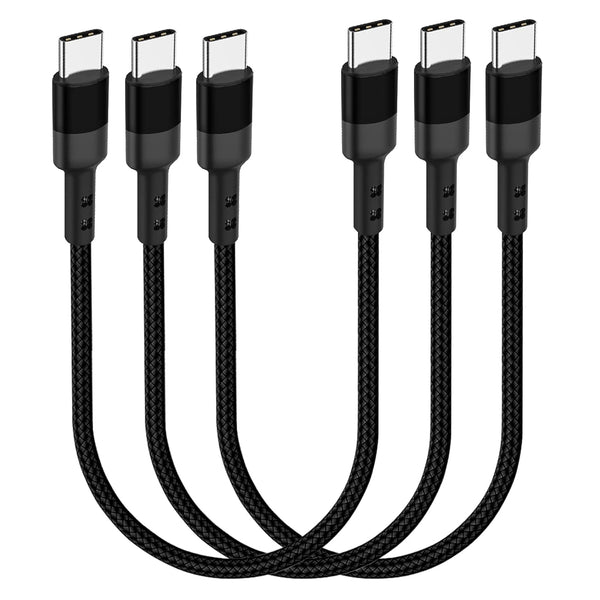 USB C to USB C Cable 1FT, 3-Pack 12 inch 20V 3A Type C PD Fast Charging Cord Compatible with Samsung Galaxy S20/S9
