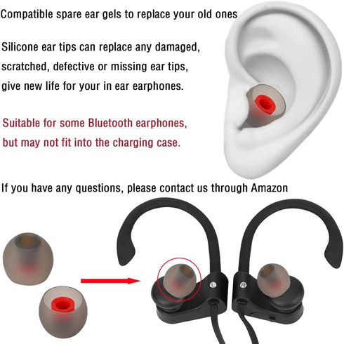 Silicone Replacement Earbud Tips for In-Ear Headphones (3.8mm-5.5mm) - 18 Pairs S, M, L Eartips for Ultimate Comfort.