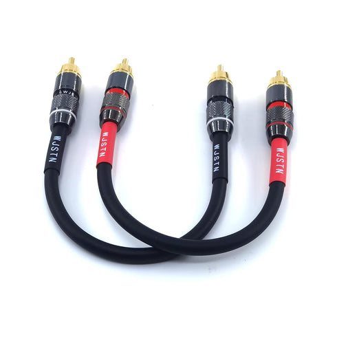 WJSTN-020 RCA to RCA Audio Cable, 1RCA Male to 1RCA Male Stereo Audio Cable for Subwoofer, Home Theater, 2 Pack