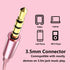 Rose Gold Earbuds: Girls Pink Wired Earphones with Mic & Volume Control, 3.5mm for Smartphones, MP3, Tablet, Laptop.