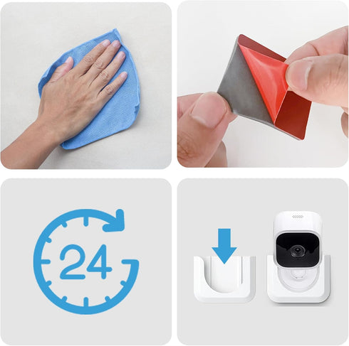 Blink Mini Indoor Camera Adhesive Wall Mount Bracket, Easy to Install, No Drill, No Screws, Damage-Free (2 Pack)