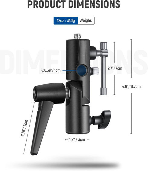NEEWER H Type Camera Flash Bracket Mount with Umbrella Softbox Holder, 180° Swivel Adjustable Light Stand Adapter