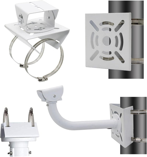 Universal Wall Mounting Bracket with 2 Loops, Vertical Pole Mount Adapter for CCTV Security Camera PTZ Dome Indoor Outdoor AP Access Point Client CPE