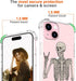 for iPhone 15 Case, Cute Skull Skeleton Clear Design, Girly Floral Transparent Case Compatible with iPhone 15