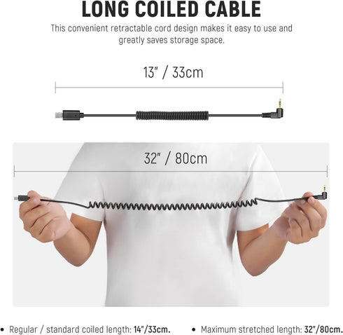 NEEWER 2.5mm to S2 Remote Shutter Release Cable for Sony A1, A9 II, A9, A7R V/IV, A7S III, A99 II, and More