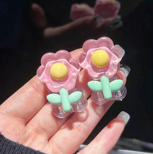 Kawaii Flower Cable Protector Cover for iPhone Charger Lightning, 3D Floral Cartoon Design, Pink for iPhone X 12 13 14
