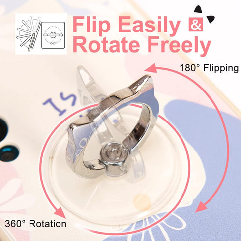 EI Sonador (2 Cat Phone Ring Holder - Clear Cell Phone Ring Holder Transparent Stand Finger Grip Black Cat)