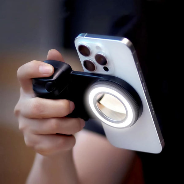Zeanlant Magnetic Selfie Ring Light, Snap Grip with Detachable Bluetooth Remote Control for