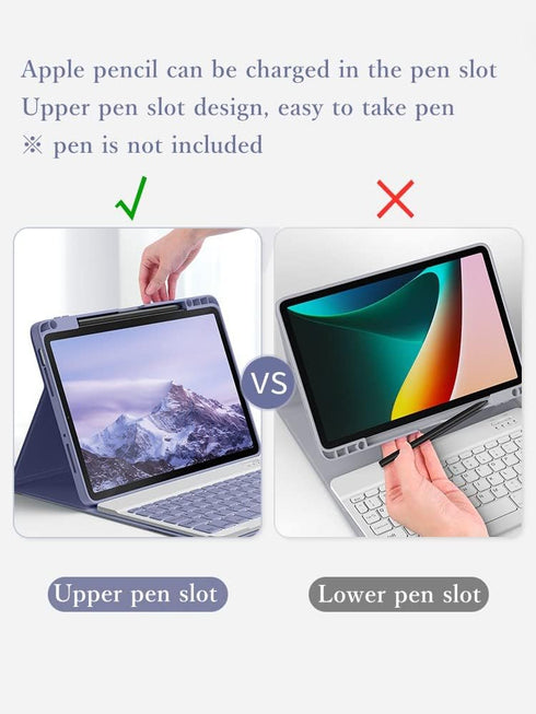 iPad Pro 13 inch M4 Keyboard Case, Magnetic Detachable Bluetooth Keyboard Cover with Pencil Charging Support, Pink