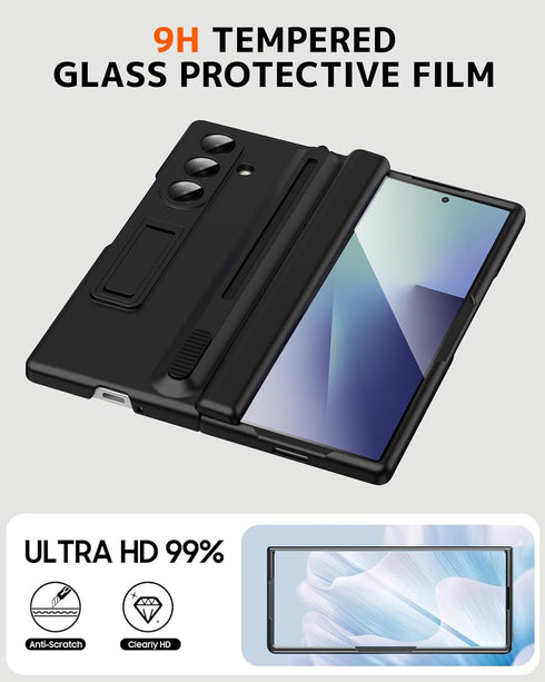 NINKI 7 Fold7 7 for Samsung Galaxy Z Fold Case with S Pen Holder and Stylus & Invisible Kickstand, Full Body Hinge