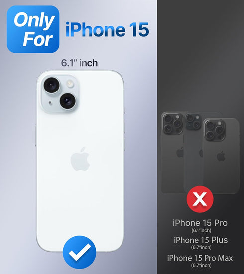 Silverback 15 15 6.1 inch Designed for iPhone Case with Camera Cover, MagSafe-Compatible Case with Built-in Stand