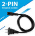 LORDTRONICS 2 C8 5ft 2-Slot PS4 PS5 AC Prong Power Cord Standard for TV Speaker Monitor Xbox Wall Power Cable