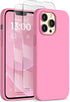 iPhone 13 Pro Max Case, Tender Pink Liquid Silicone, Slim Shockproof Design + 2X Screen Protectors, 6.7" Full Body