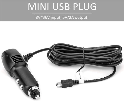 Dash Cam Charger Mini USB, Car Charger with USB Port for APEMAN, Rexing, and Most Android Devices, 2 Pack