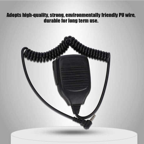 Handheld Speaker Mic,3.5mm Walkie Talkie Shoulder Speaker Microphone with PU Wire for/Yaesu,TwoWay Radio Mic Speaker for Police,Security Personnel,Driving, Hiking,Patrol Duty