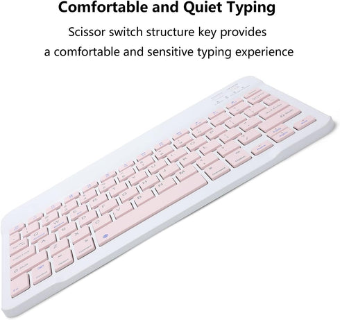 Ultra-Slim Rechargeable Bluetooth Keyboard, Portable Compact Wireless Keyboard for Android Windows Samsung Galaxy Tab