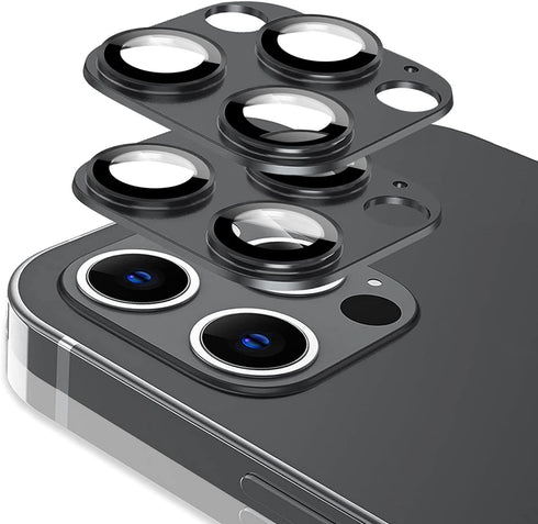 Tamoria 2 Pack Camera Lens Protector for iPhone 13 Pro/Pro Max, Metal & Tempered Glass, LIDAR Support, Anti-Explosion,