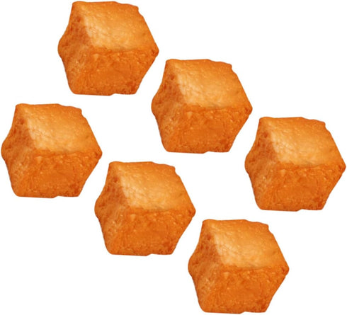 6pcs Realistic Fake Food Model Fish Tofu Props for Kitchen Display Decorative
