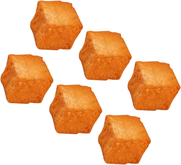 6pcs Realistic Fake Food Model Fish Tofu Props for Kitchen Display Decorative