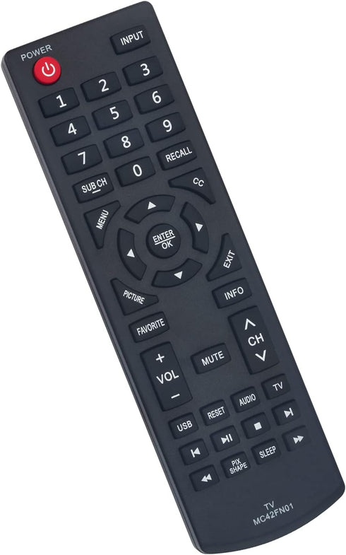 MC42FN01 Replacement Remote Control for Sanyo TV LED LCD HDTV Models FW24E05F, FW32D25T, FW48D25T, FW42D25T, FW65D25T