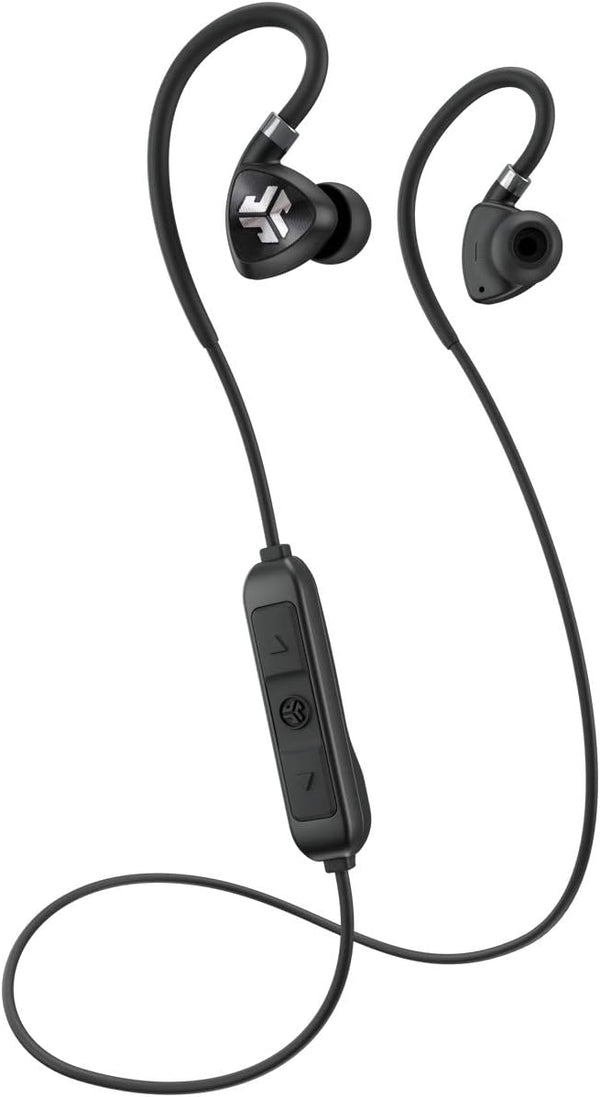 JLab Fit 2.0 Bluetooth Enabled Wireless Sports Earbuds, Bluetooth 4.1, 10mm Titanium Drivers, IP55 Sweatproof, Black
