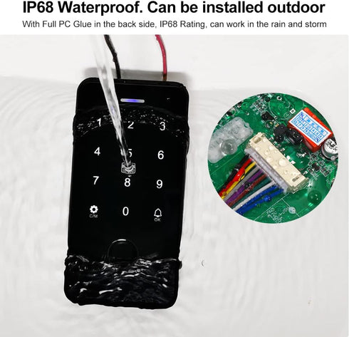 NFC Bluetooth Tuya Access Controller, IP68 Waterproof RFID Keypad Fingerprint Smart Lock System