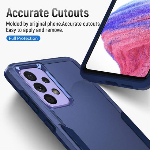 for Samsung A53 5G Case, Galaxy A53 5G Case with Screen Protector, Full Body Protection Durable Rubber Cover (Blue)