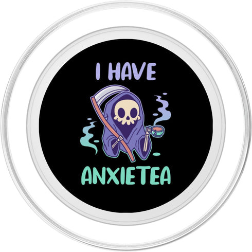 PopSockets PopGrip for MagSafe - I Have Anxietea - Cute Kawaii Grim Reaper With Tea