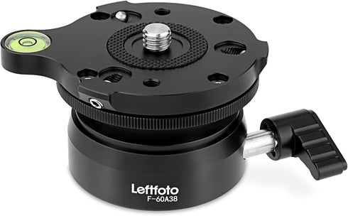 Leftfoto Precision Tripod Leveling Base Plate Half Ball Leveler with 360 Rotation and