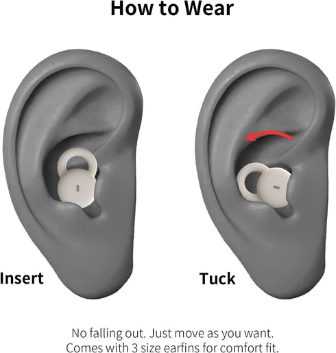 Smallest Invisible Sleep Earbuds, Comfortable Noise Blocking Wireless Headphones for Sleeping, Bluetooth (Ivory)