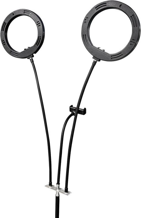 Supersonic SC-2710SR Double 8-inch Selfie Ring Light with 3 Color Modes, 32 RGB Modes, and 360° Rotatable Phone Holder