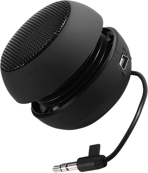 WAONIQ 3.5mm MP3 Mini Portable Speaker Strong Built-in Battery for Mobile Phones PC Laptop (Black)