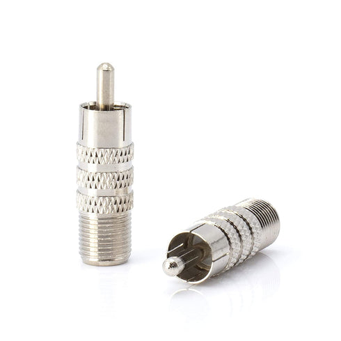 THE CIMPLE CO - RF (F81) and RCA Coaxial Adapter, 4 Pack for RG11, RG6, RG59, RG58, SDI, CCTV