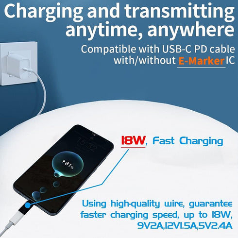 2 Pack USB-C Female to MicroUSB Male Charging Adapter, Compatible with Power Bank, Type-C Device