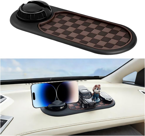 ANFTDCO Car Dash Anti-Slip Pad, 3-in-1 Rotatable Dash Non-Slip Mat with Phone Holder