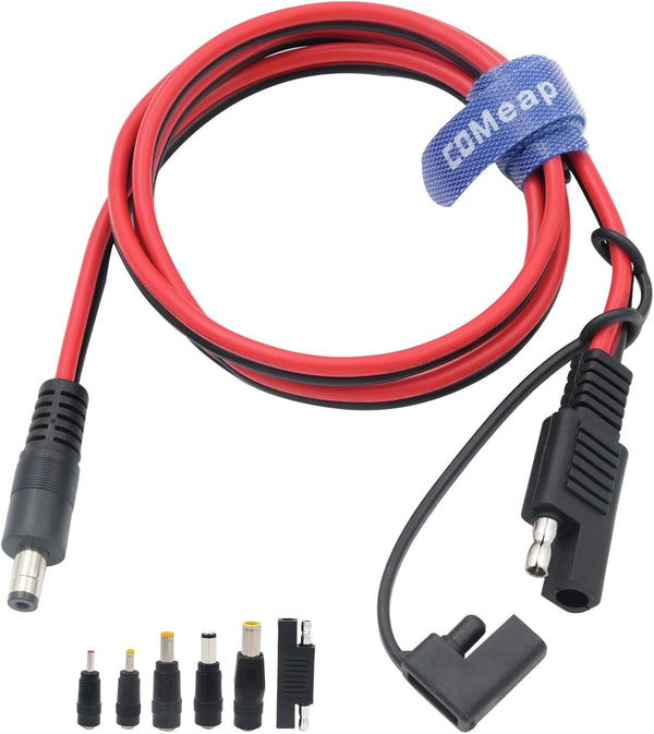 COMeap SAE to DC Adapter: 3.31ft SAE to DC5521 Male Connector Cable with Polarity Reverse Adapter for Jackery Solar