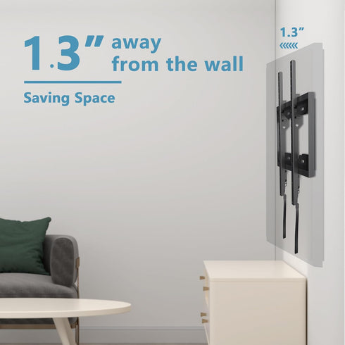 Fixed TV Wall Mount for Most 26-60 Inch TVs, Low Profile TV Mount with Quick Release Lock, Ultra Slim Wall Mount TV Bracket, Max VESA 400x400mm, Holds up to 99 lbs, up to 16”Wood Studs by USX STAR