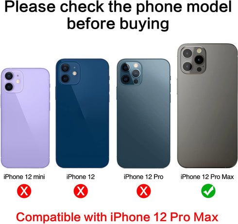 2PCS ASDAWN Back Rear Camera Lens Glass Replacement for iPhone 12 Pro Max, Pre-Installed Adhesive